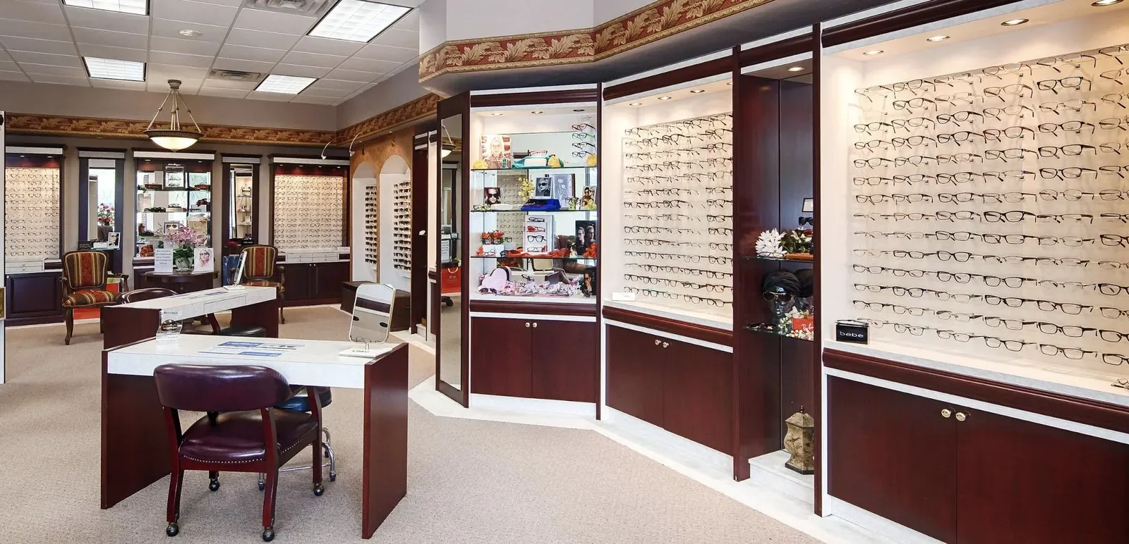 Inside the Eye Trends optical showroom in Clear Lake, Houston