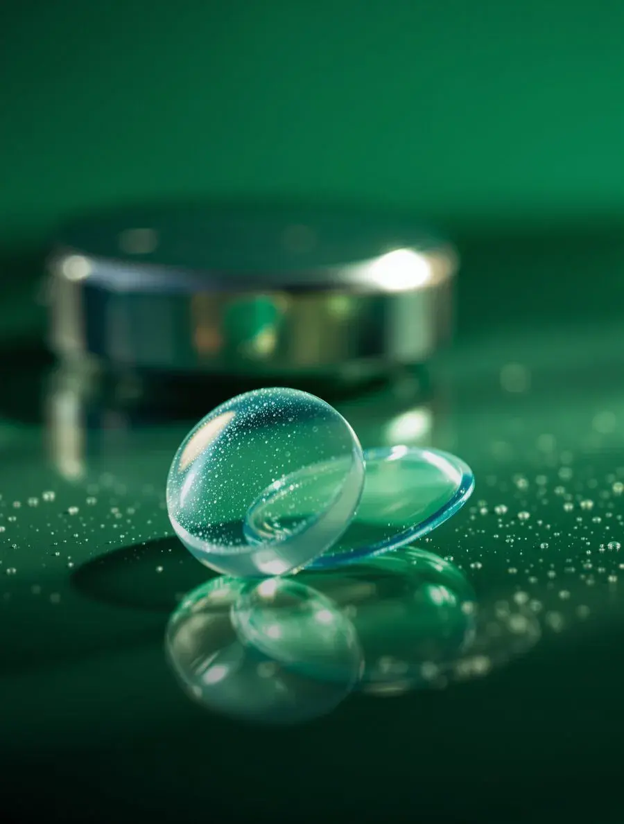 Soft contact lenses beside a lens case at Eye Trends in Clear Lake