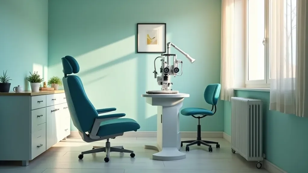 An unhurried Eye Trends exam room in Clear Lake